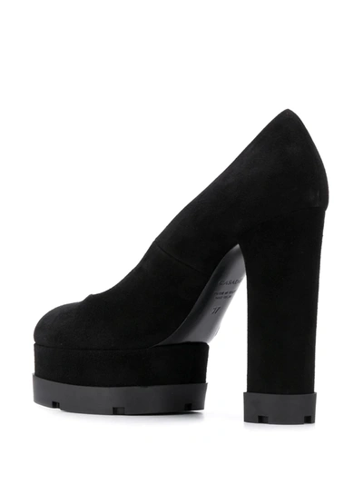 Shop Casadei Platform Suede Pumps In Black