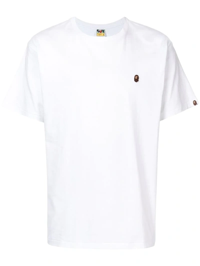 Shop A Bathing Ape Embroidered Ape Face Cotton T-shirt In White