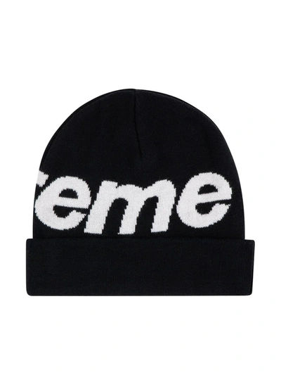 Supreme Big Logo Beanie Hat In Schwarz | ModeSens