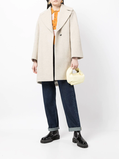Shop Paule Ka Single-breasted Mid-length Coat In Brown