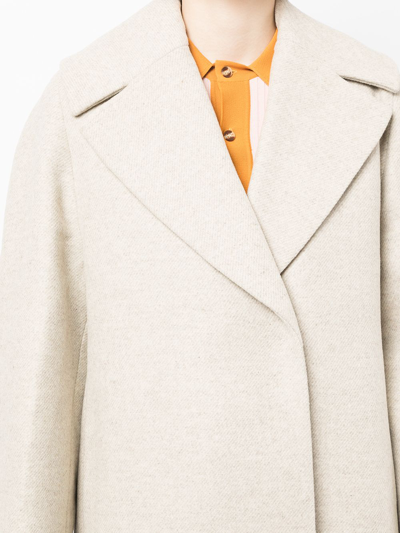 Shop Paule Ka Single-breasted Mid-length Coat In Brown