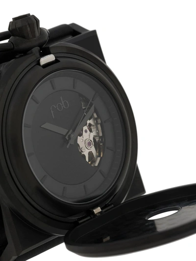 Shop Fob Paris R100 Cuff Watch In Black