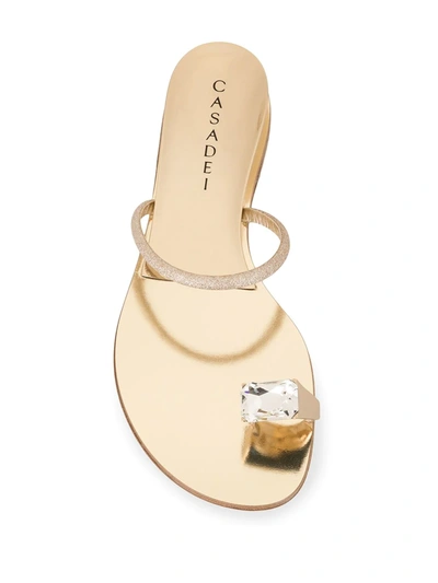 Shop Casadei City Light Soraya Sandals In Gold