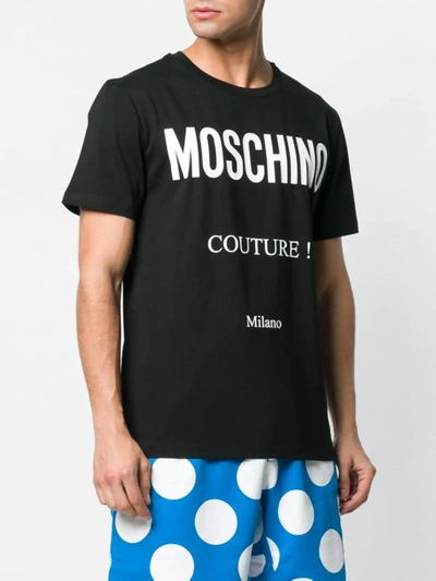 Shop Moschino Logo Print T-shirt In Black