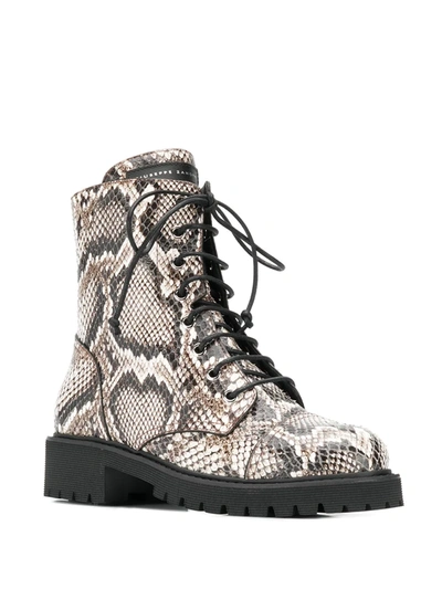 GIUSEPPE ZANOTTI SNAKESKIN EFFECT BOOTS - 大地色
