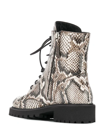 Shop Giuseppe Zanotti Snakeskin Effect Boots In Neutrals