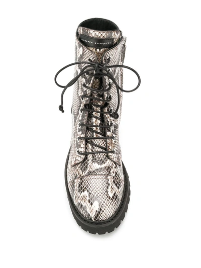 Shop Giuseppe Zanotti Snakeskin Effect Boots In Neutrals