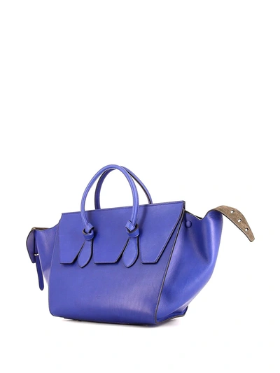 Pre-owned Celine Tie Bag 中号手提包（典藏款） In Blue