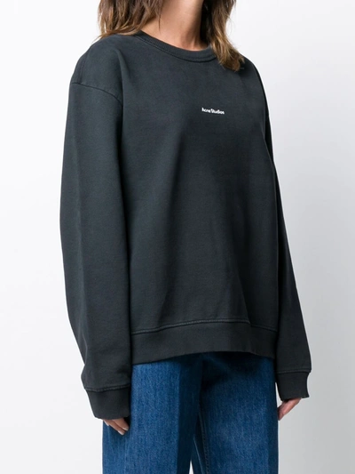 Acne Studios Black Cotton Jersey Crewneck Sweatshirt Women In Black