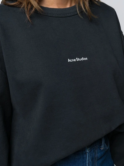 Acne Studios Black Cotton Jersey Crewneck Sweatshirt Women In Black