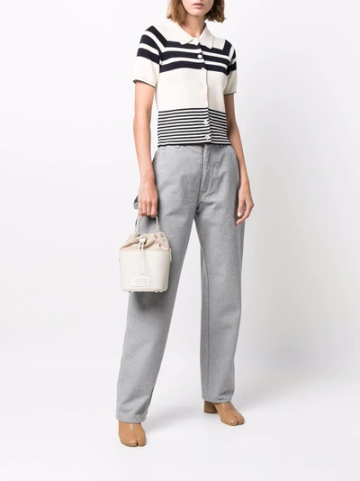Maison Margiela 5ac Numbers-patch Bucket Bag In Nude