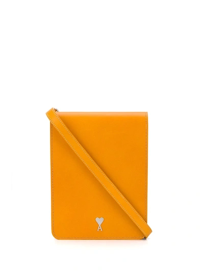 Shop Ami Alexandre Mattiussi Medium Accordion Bag In Yellow