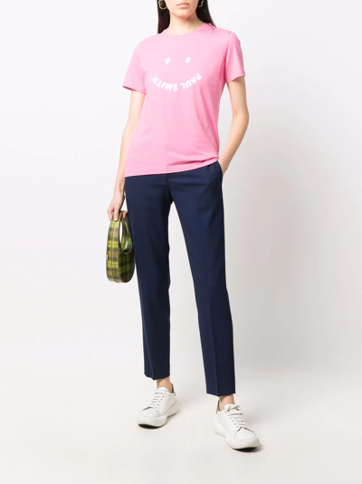Shop Ps By Paul Smith Organic Cotton Logo T-shirt In Rosa
