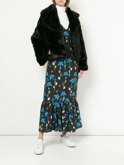 Shop Unreal Fur Madam Butterfly Jacket In Black