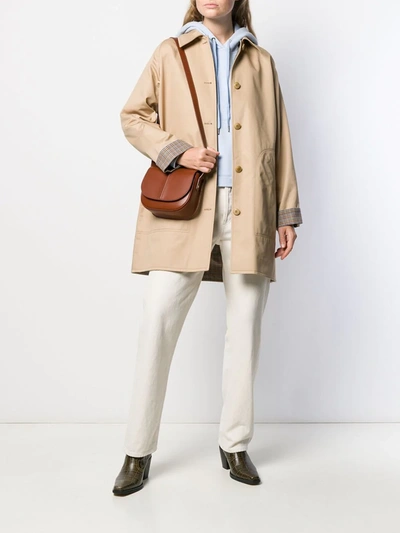 Apc A.p.c. Betty Crossbody Bag In Brown Leather With Logo Woman In Brown