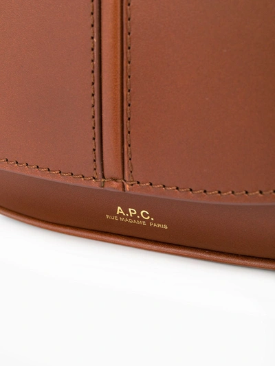 Apc A.p.c. Betty Crossbody Bag In Brown Leather With Logo Woman In Brown