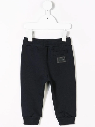 Shop Dolce & Gabbana Logo-tag Track Pants In Blue