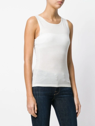 N•peal Cashmere Superfine Shell Top In White
