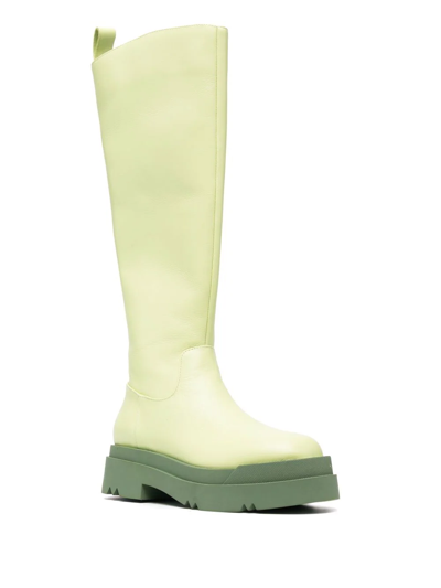 Shop Liu •jo Knee-length Leather Boots In Green