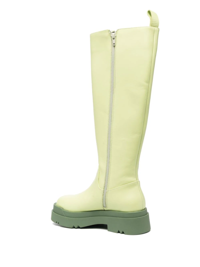 Liu •jo Knee-length Leather Boots In Green | ModeSens