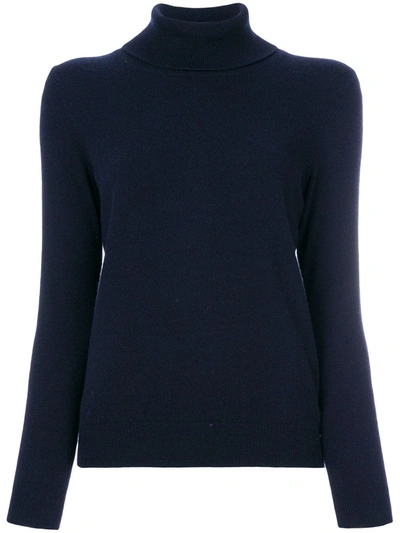 Shop N•peal Cashmere Roll Neck Sweater In Blue
