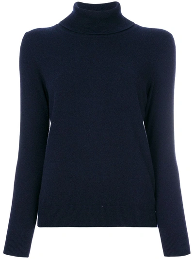 N•peal Mélange Cashmere Turtleneck Sweater In Blue