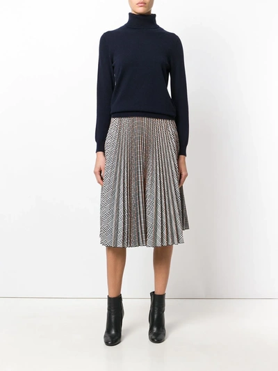 N•peal Mélange Cashmere Turtleneck Sweater In Blue