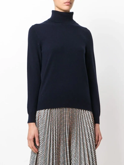 N•peal Mélange Cashmere Turtleneck Sweater In Blue