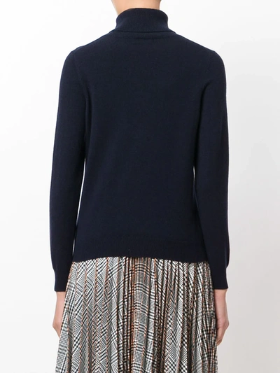 N•peal Mélange Cashmere Turtleneck Sweater In Blue