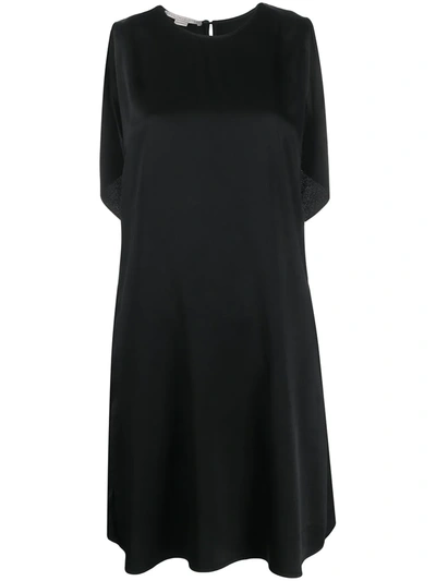 Shop Stella Mccartney Draped-back Sleeveless Dress In Black