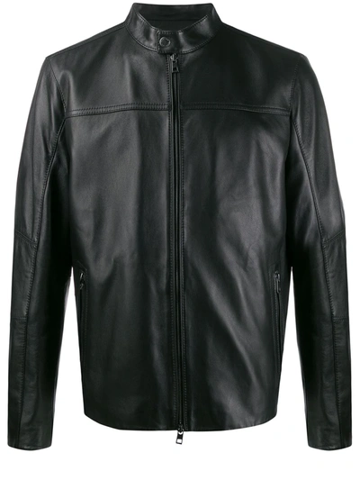 ZIP-FRONT LEATHER JACKET