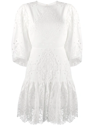 Shop Borgo De Nor Tabitha Lace Mini Dress In White