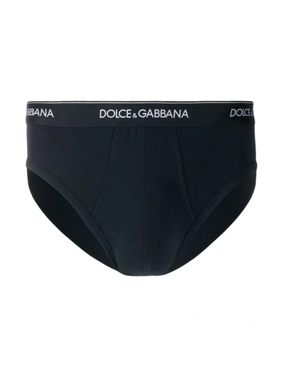 Shop Dolce & Gabbana Pack Of 2 Logo Briefs In Blue