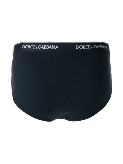 Shop Dolce & Gabbana Pack Of 2 Logo Briefs In Blue