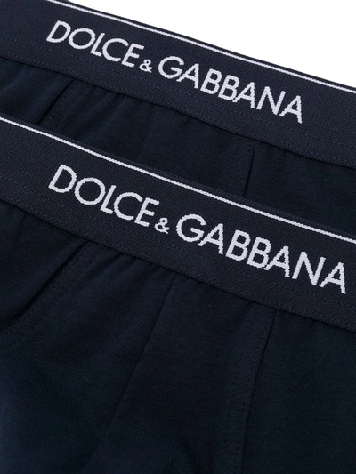 Shop Dolce & Gabbana Pack Of 2 Logo Briefs In Blue
