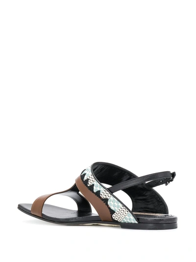 Shop Emilio Pucci Abstract Print Sandals In Brown