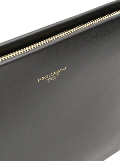 Shop Dolce & Gabbana Embossed Logo Clutch In Black