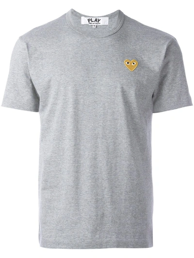 Shop Comme Des Garçons Play Heart T-shirt In Grey