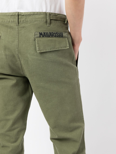 Shop Maharishi Tapered Slim.fit Trousers In Grün
