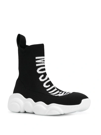Shop Moschino Sock Styled Sneakers In Black