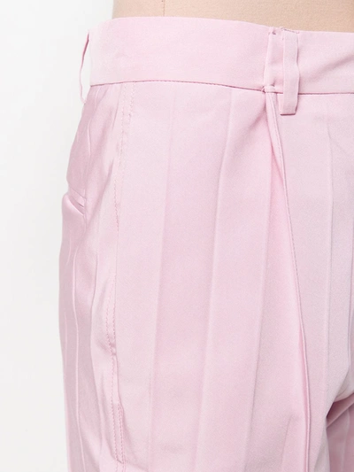 Valentino Pleated Cropped Trousers In Pink