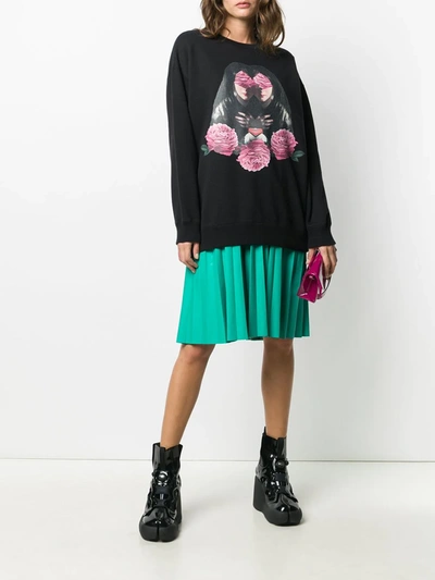 Shop Undercover Mirrored Rose Graphic Sweatshirt In Black