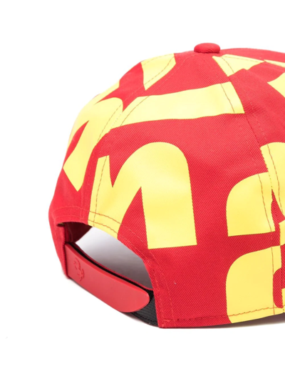 Shop Ferrari All-over Logo Print Baseball Cap In Rot