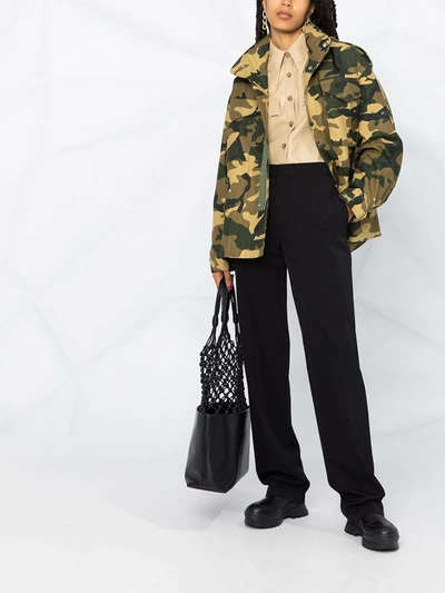 Stella Mccartney High-waisted Straight-leg Trousers In Black