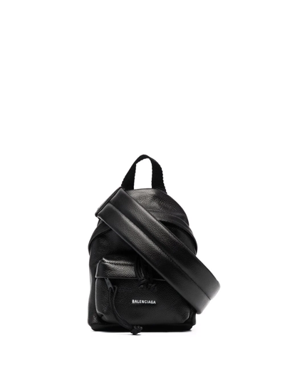 Shop Balenciaga Logo-print Mini Backpack In Schwarz
