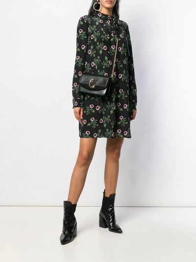 Shop Valentino X Undercover Floral Silk Dress In Black