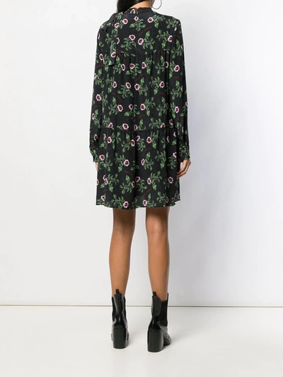 Shop Valentino X Undercover Floral Silk Dress In Black
