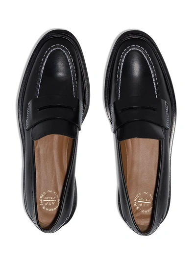 Shop Atp Atelier Monsano Flatform Leather Loafers In Black