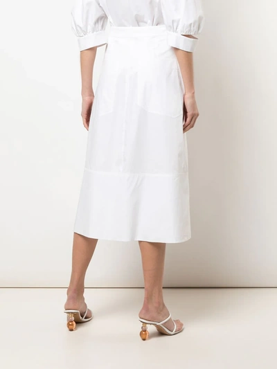 Shop Tibi Poplin Full Skirt In White