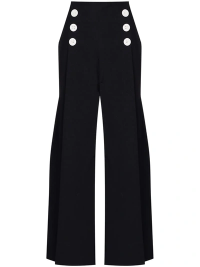 Shop Rosie Assoulin High-waist Sailor Trousers In Blue